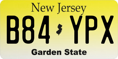 NJ license plate B84YPX