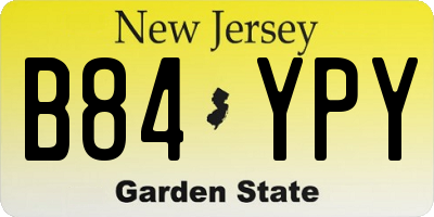 NJ license plate B84YPY
