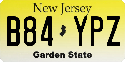 NJ license plate B84YPZ