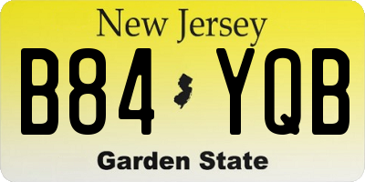 NJ license plate B84YQB