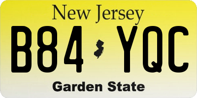 NJ license plate B84YQC