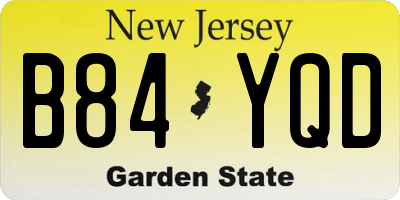 NJ license plate B84YQD