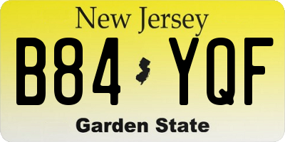 NJ license plate B84YQF