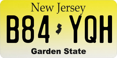NJ license plate B84YQH