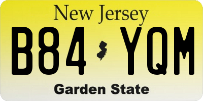NJ license plate B84YQM