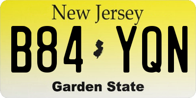 NJ license plate B84YQN
