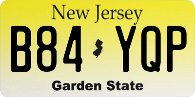 NJ license plate B84YQP