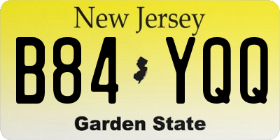 NJ license plate B84YQQ