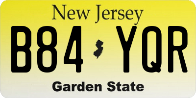 NJ license plate B84YQR