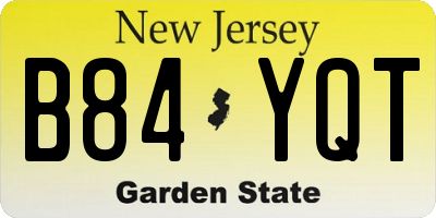NJ license plate B84YQT