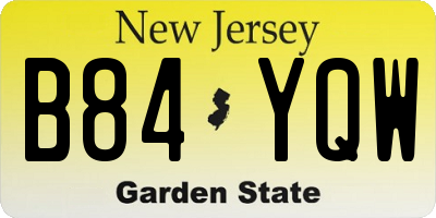 NJ license plate B84YQW