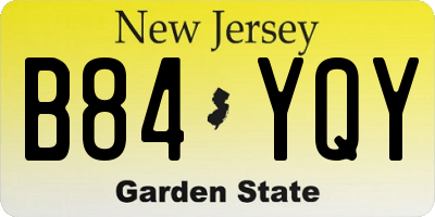 NJ license plate B84YQY