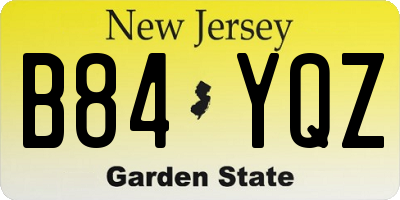 NJ license plate B84YQZ