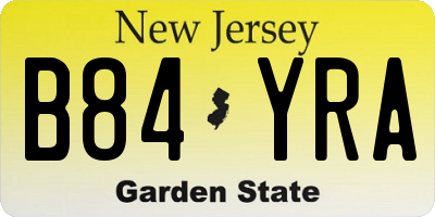 NJ license plate B84YRA