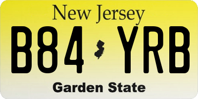 NJ license plate B84YRB