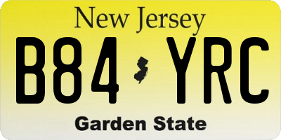 NJ license plate B84YRC
