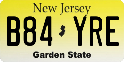NJ license plate B84YRE