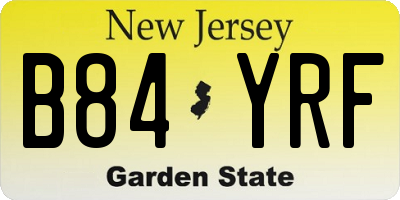 NJ license plate B84YRF