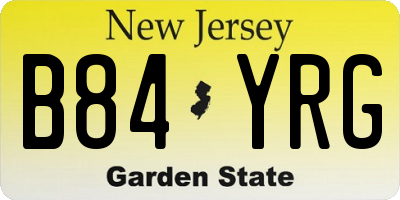 NJ license plate B84YRG