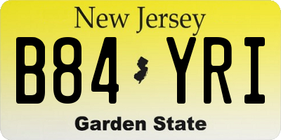 NJ license plate B84YRI