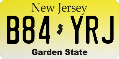 NJ license plate B84YRJ