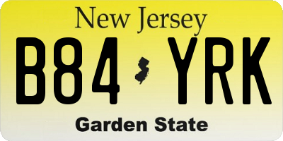 NJ license plate B84YRK