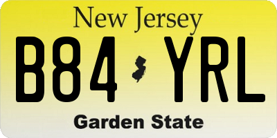NJ license plate B84YRL