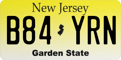 NJ license plate B84YRN