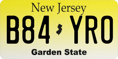 NJ license plate B84YRO