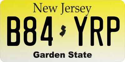 NJ license plate B84YRP