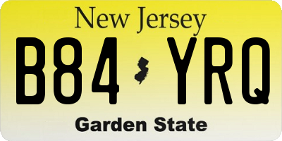 NJ license plate B84YRQ