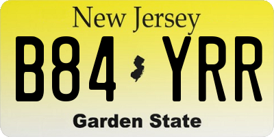 NJ license plate B84YRR
