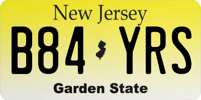 NJ license plate B84YRS