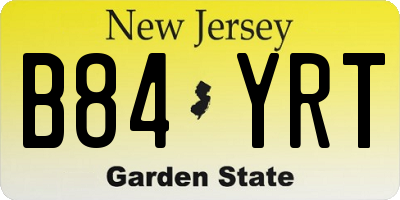 NJ license plate B84YRT