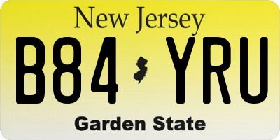 NJ license plate B84YRU