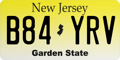 NJ license plate B84YRV