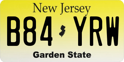 NJ license plate B84YRW