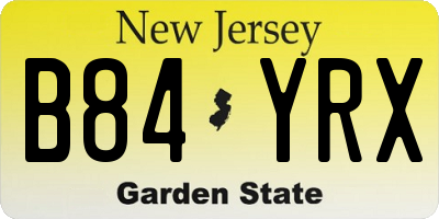 NJ license plate B84YRX