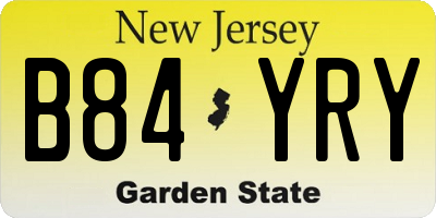 NJ license plate B84YRY