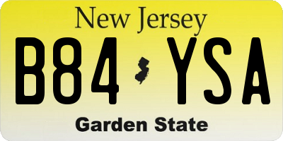 NJ license plate B84YSA