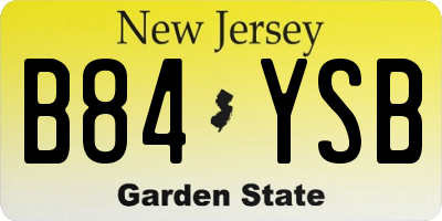 NJ license plate B84YSB