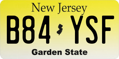 NJ license plate B84YSF