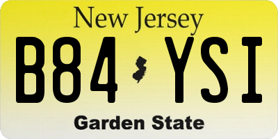 NJ license plate B84YSI