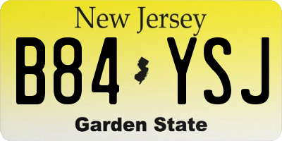 NJ license plate B84YSJ