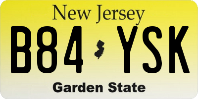 NJ license plate B84YSK