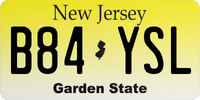 NJ license plate B84YSL