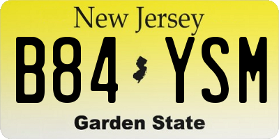 NJ license plate B84YSM