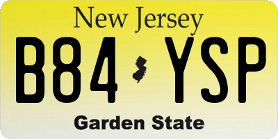 NJ license plate B84YSP