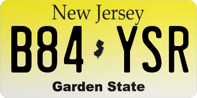 NJ license plate B84YSR