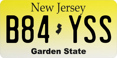 NJ license plate B84YSS